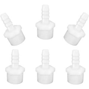 Plastic Hose Barb Fittings 3/8" Barb X 1/2" NPT Male Thread Adapter Connector Pipe Fittings (pack of 6)