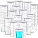 Yiyiring 200 Pcs Plastic Medicine Cups with Lid 30ml Clear Medical Measuring Scale Cups Measure Graduated Container for Medical Purposes or Mixing and Measuring Resin Epoxy DIY Arts