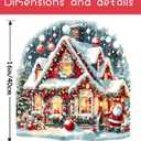 AREOPNMG Christmas House Paint by Numbers Kit for Adults Beginner DIY Winter Iandscaping Painting by Numbers Kits,with 3 Brushes and Acrylic Paint(Without Frame), Home Wall Decor 16 x 16 in