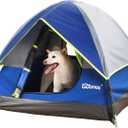 GDanes Blue Dog Tent, Portable Indoor/Outdoor Dog Bed with Soft Pad | 42 x 42 x 32 Inch, Large Dogs House, Removable Plush Microfiber Mat, Ground Stakes, Lightweight, Easy to Assemble & Pack 