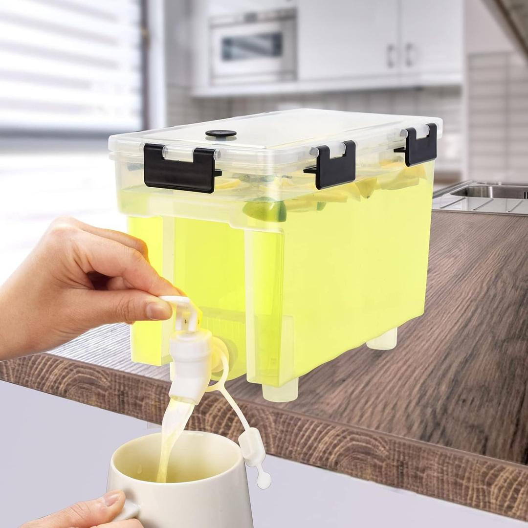 1 Gallon Drink Dispenser For Fridge,Beverage Dispenser With Spigot. Milk,Lemonade Dispenser,Juice Containers With Lids For Fridge, Parties And Dairly Use100% Sealed And Filter screen