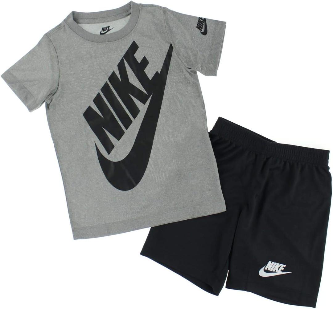 Nike Boys' Dri-FIT Sportswear T-Shirt and Mesh Shorts 2-Piece Outfit Set (S)