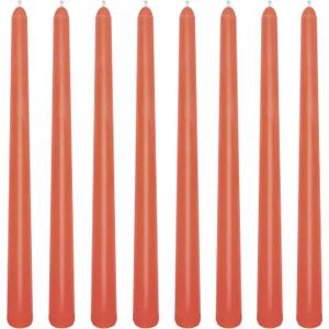 8 Pack 10 Inch Burnt-Orange Smooth Taper Candle Set, 7/8 Inch Unscented Driples Candlesticks for Home Decoration, 6-7 Hours Burn