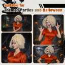 ColorGround Medium Curly Blonde Cosplay Wig for Women the Bride Costume Hair for Halloween Party