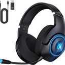 KAPEYDESI Wireless Gaming Headset, 2.4GHz Gaming Headphones Wireless for PS5/4 with Noise Canceling Microphone for Fortnite/FPS Gamers, 40-Hr Battery Gamer Headset for PC, Midnight Blue