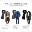 Winter Hats Scarf Set for Men Touchscreen Gloves Warm Knit Beanie Hat Scarves with Fleece Lined Cap (Black)