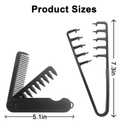Texture Comb Men, 2 PCS Volume Texturizing Comb for Men, Create Fluffy Texture & Clean Part Hairstyles, Made of Durable ABS Plastic