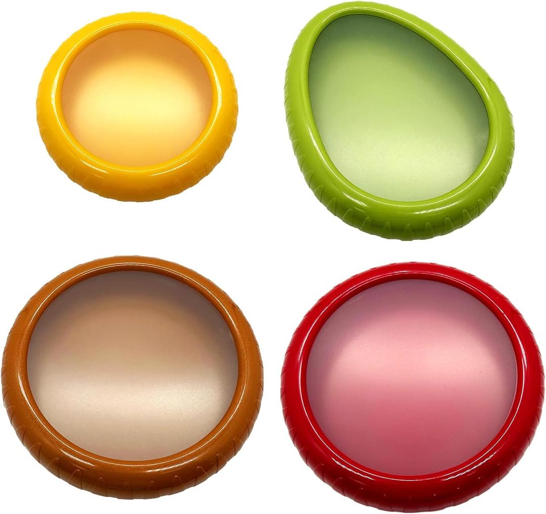 Avocado Saver & Onion Storage Containers - 4-Piece Reusable Fridge Produce Holders | BPA-Free Veggie Saver for Garlic, Onions, Lemons, Potatoes & Fresh Produce