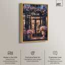 Elegant Night Storefront II Canvas Fashion and Glam, Gold Frame, 10" x 15"