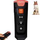 Ultrasonic Dog Bark Deterrent Device, 50 ft Range, LED Flashlight, 3 Heads, Correct Dogs Bad Behaviors Without Harm, Alternative to Dog Training Collars and Bark Collars