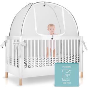 Crib Tent, Crib Net to Keep Baby in, Stop Baby from Climbing Out of Crib, Breathable Pop Up Crib Tent Cover with Auto-Lock Zipper, Easy Install Fits Standard Cribs