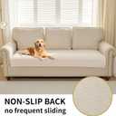HAOMAIJIA Waterproof Couch Cover for Dogs Washable,Faux Fur Pet Couch Covers for Sofa,Soft Dog Bed Cover Non-Slip Couch Covers for 3 Cushion Couch Sofa Pet Friendly (Off White, 35" x 74")