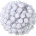 Shappy 1000 Pcs Christmas Pom Poms for Crafts Bulk 0.5 Inch Glitter Fuzzy Craft Pom Poms Arts and Crafts Balls for Hobby Supplies and Craft DIY Material Making Decorations(White)