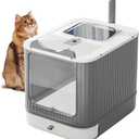 Fully Enclosed Cat Litter Box with Lid, Covered Litter Box Enclosure, Anti-Splashing Easy to Clean Kitty Litter Boxes with Drawer, 3 Modes, for Kitten and Cat up to 13 Lbs