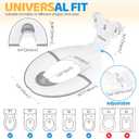 Orzbow Foldable Travel Potty Training Seat, Toddler Toilet Seat Attachment for Adult Toilets, Portable Potty with Suction Cups, Adjustable Length, Splash Guard, Non-Slip Base, Easy to Clean, White