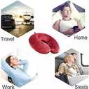 GDEOUP Travel Pillow - Memory Foam Neck Pillow Support Pillow,Luxury Compact & Lightweight Quick Pack for Camping,Sleeping Rest Cushion (Red), 30x30cm