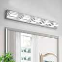 LED Vanity Lighting 30W Lights for Mirror 5 Light Bath Wall Lamps 34 Inch Bathroom Sink Lights over Vanity Modern Long Bath Lights Bars Chrome Wall Sconces Light for Bathroom Restroom 6000K (Chrome-Not-Dimmable)