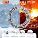 Sosation 20ft Washing Machine Hoses 2 Pack with Universal 90° Elbow End for Flexible Installation,Octagon Connections Burst-proof 3/4" FHT Standard Thread Braided Stainless Steel Washer Supply Lines
