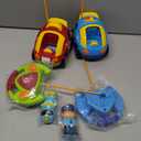 Prextex 2 Pack Cartoon Remote Control Cars for Toddlers - Police Car and Race Car with Steering Wheel Controllers and Lights - Different Frequencies So Both Can Race Together - Toddler Gift 18+ Months, Race Car/Police Car