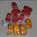 Partsam 11Pcs Upgrade Double Bullseye Amber/Red 16LED Marker Lights with Reflector Cup, Side Marker Clearance Lights with Bullet Connectors for Trailer RV Camper Motorhome, 12V, (4 Amber + 7 Red)