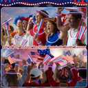120 Pcs 4th of July Party Favors Glow Sticks with Connectors & 20 Handles,Red White Blue Patriotic Glow Stick Bulk Light up Bracelets & Necklaces for Kids & Adults USA 250th Anniversary Party Supplies