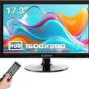 17.3inch PC Monitor 1600x900 LCD Screen Display 16:9, 60Hz, Built-in Speaker HDMI VGA, USB C Desktop Computer Monitor for Raspberry Pi Switch PS4/5 Laptop
