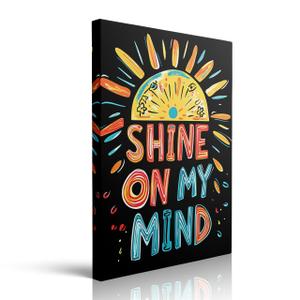 Canvas Wall Art Framed Sunshine Inspirational Motivational Vibrant Colorful Funky Graffiti Pop Art Cool Wall Decor for Office Therapy Room Positive Affirmation Spiritual Peaceful Decor 16x24 Inches