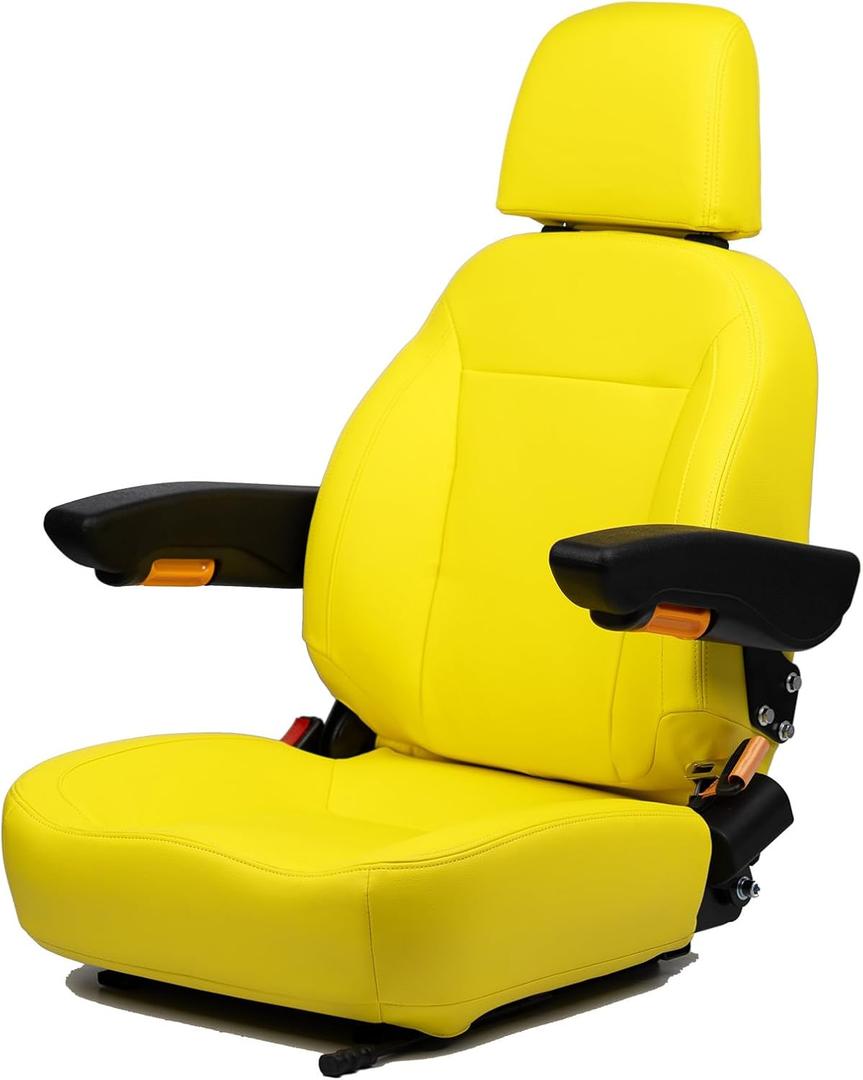 Universal Tractor Seat, Zero Turn Mower Seat (Yellow)