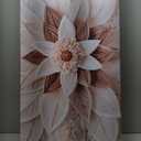 ORKARLUMENT Boho Floral Wall Art White and Brown Canvas Prints 24"X48"