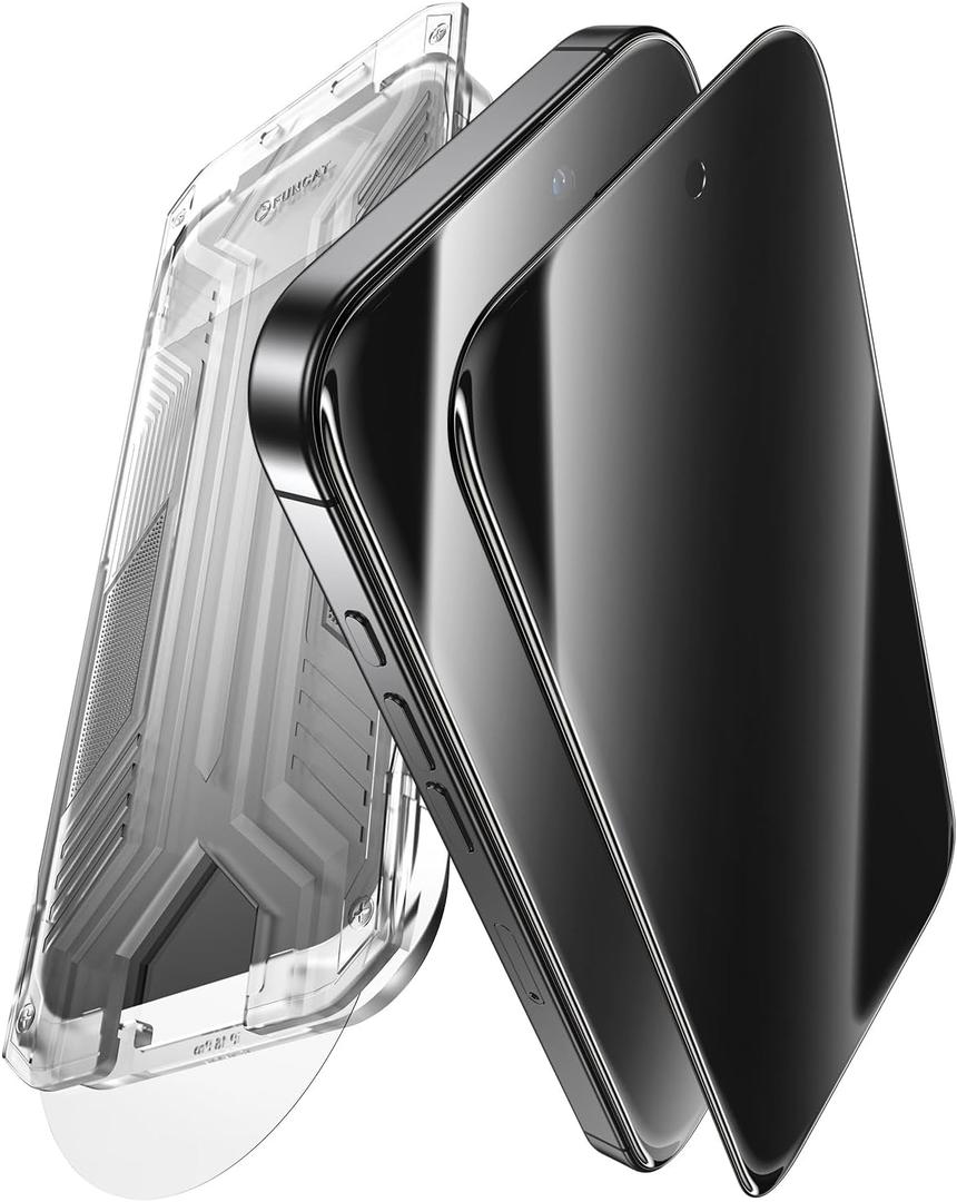 2 x 360 Privacy Screen Protector for iPhone 14 Plus,Full Coverage 9H+ Hardness Tempered Glass Easy Installation Anti Spy Private Bubble-Free