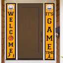 2 x Basketball Party Supplies Hanging Porch Sign - Sport/Basketball Birthday Party Decorations Favors Indoor Outdoor Welcome Banner Door Signs