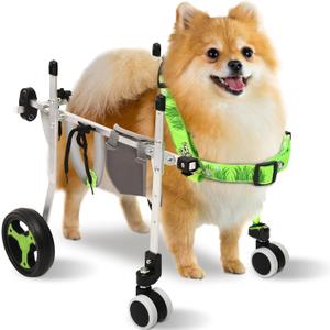 4-Wheel Dog Whee/lchair for Back Legs - Adjustable Pet Mobility Cart, Lightweight & Detachable, Helps Small Dogs Under 13 lbs Walk, Run & Play Again