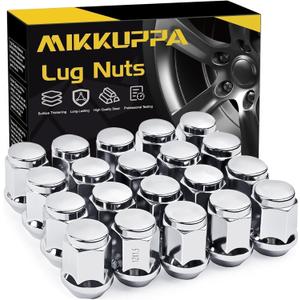 MIKKUPPA M12x1.5 Lug Nuts - Replacement for Ford Fusion Focus Escape, Honda Accord Civic CRV, Chevy Cruze Malibu, Dodge Journey, Jeep Compass Patriot Aftermarket Wheel, 20pcs Chrome Closed End Nuts (Silver)