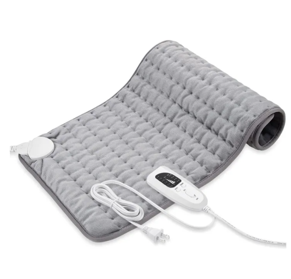 Electric Heating Pad Heating Pad Hot Compress Electric Rechargeable Adjustable Temperature (12x23 Inch), Gray