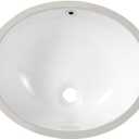 18"x15" Oval Shape Undermount Bathroom Vessel Sink, Ceramic White Vanity Top Sink with Overflow