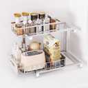 Under Sink Organizer, Heavy Duty Metal Pull Out Cabinet Organizer Slide Out Sink Shelf Organizer Height Adjustable, Multi-Purpose Storage Shelf for Kitchen Bathroom(Sliver,1Pack)
