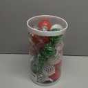 JIALEIXI 25PCS Christmas Ornaments Set, 2.36"/6CM Assorted Clear Plastic Shatterproof Ball Hanging Ornaments for Xmas Tree Decorations, for Indoor Home Holiday Decor - Red/Green/White.