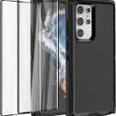 AICase for Galaxy S22 Ultra Case with Screen Protector, Drop Protection Rugged Shockproof/Dustproof 3 Layers Rugged Durable Case for Samsung Galaxy S22 Ultra 6.8 Inch (Black)