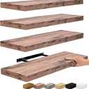 Sorbus Floating Shelves for Wall - 24" Bathroom Shelves, Wall Decor for Bedroom, Kitchen, Living Room, Home Decor & Book Storage - Mounted Floating Shelf with Invisible Brackets (Mahogany, 4 Pack)