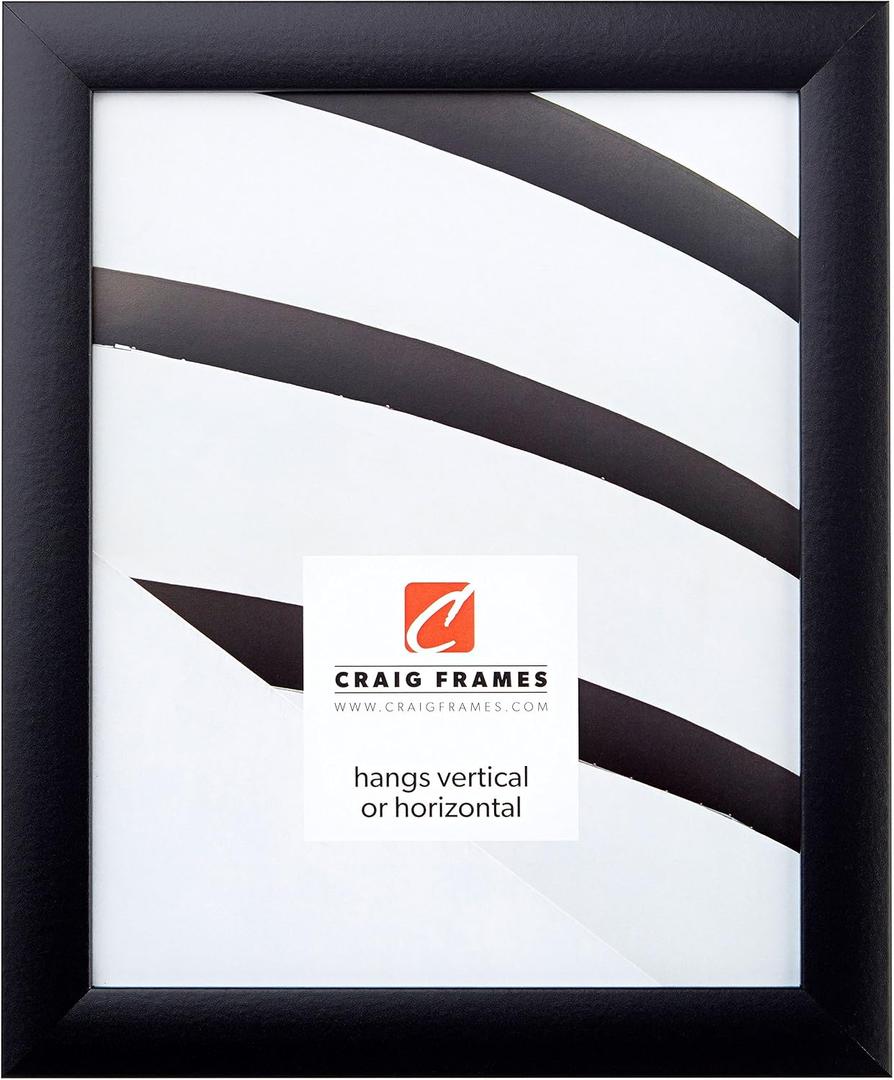 Craig Frames 1WB3BK 11 by 16-Inch Picture Frame, Smooth Wrap Finish, 1-Inch Wide, Black