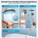 Rainshower Head with Handheld Spray, Retrofit Shower System with Solid Brass Connecter, High Pressure Shower Head with Adjustable Holder& Tub Spout, 60" Stainless Steel Hose, Brushed Nickel