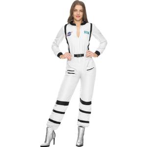 Spooktacular Creations Adult Astronaut Costume Women, Womens Halloween Costumes 2025 (Small, White)