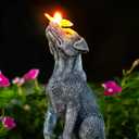 Goodeco Dog Statue with Solar Butterfly - Ideal Gifts for Mom, Dad or Birthdays, Beautifully Crafted Outdoor Decorations to Wow Your Guests