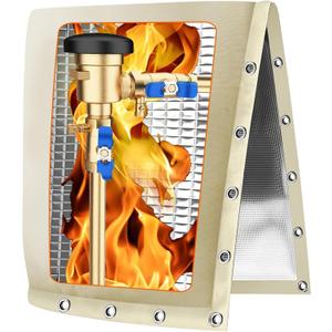 Backflow Preventer Pipe Insulation Cover (5F), 24"X30" Thicker Pressure Vacuum Breaker, Water Well Pump Sprinkler Valve for Winter Freeze Protection, Khaki