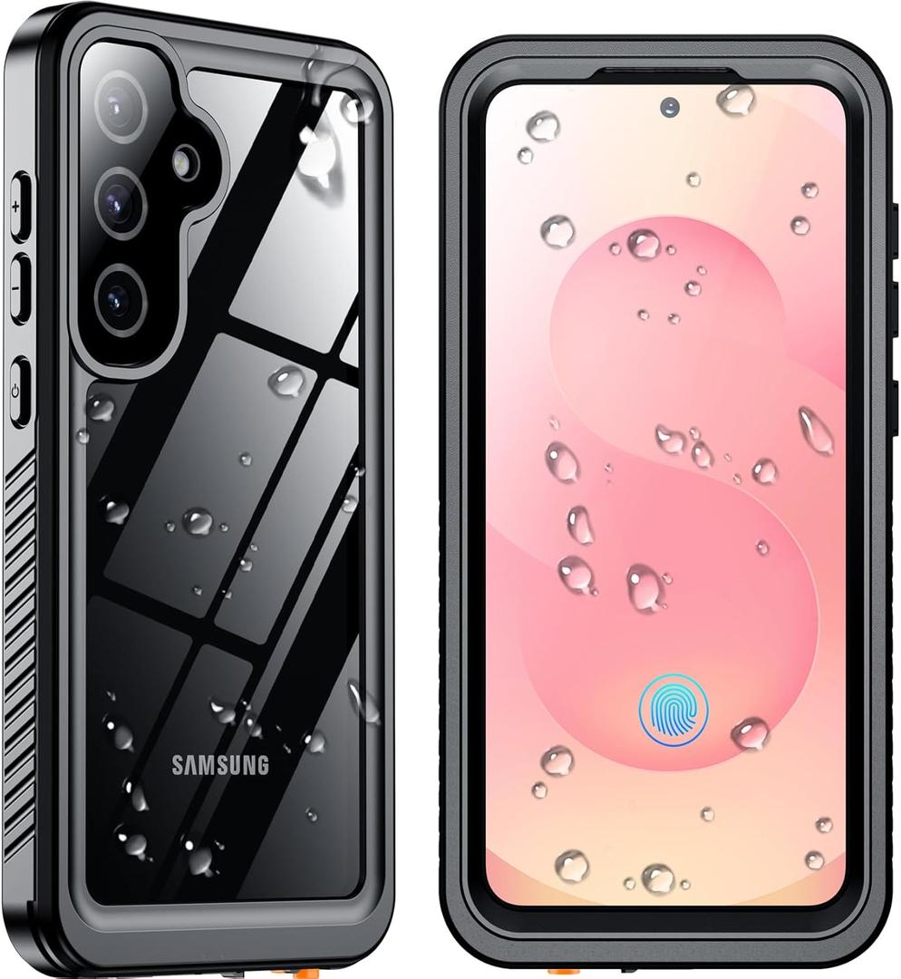 Justcool Designed for Samsung Galaxy S25 Case Waterproof, Built-in Screen & Lens Protector, Full Heavy Duty Protective Phone Case,2FT Drop Shockproof Protection for Galaxy S25 6.2,Black