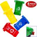 Mini Size Trash Can Toy,Garbage Truck's Trash Cans, Mini Curbside Vehicle Garbage Bin Trashcan Great for Kids Toddlers (2 Inches)