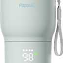Papablic Portable Bottle Warmer Pro  115W Fastest Heating, Built-in Sterilizer, Baby Milk Warmer On The Go for Travel and Home, 5 Temp Settings and Keep Warm for Breastmilk & Formula, Mint Green