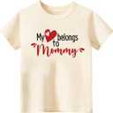Mothers Day Shirt for Toddler Girls Boys Kids, I Love My Mama Tee, Happy Mothers Day T-Shirt Tees Cream, 150/72
