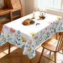 Eikione Rectangular Tablecloth 55x70Inch,Waterproof Summer Flowers Table Cloth Washable, Stain Resistant Cloth Table Cover for Party Picnic Dinner Decor