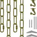 12 Ft Heavy Duty Hanging Chain Kit with Connection Locks & Swag Ceiling Hooks for Lighting Fixture, Chandelier, Pendant, Lantern, Swag Lamp, Plant/Flower/Fruit Basket, Bird Feeder (Bronze)